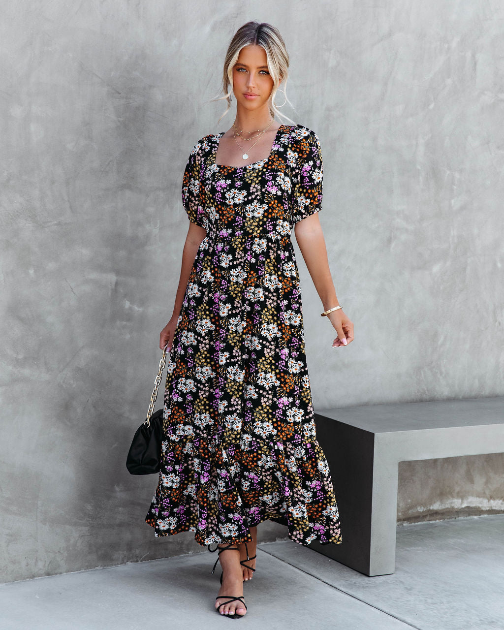 Among The Wildflowers Puff Sleeve Maxi Dress