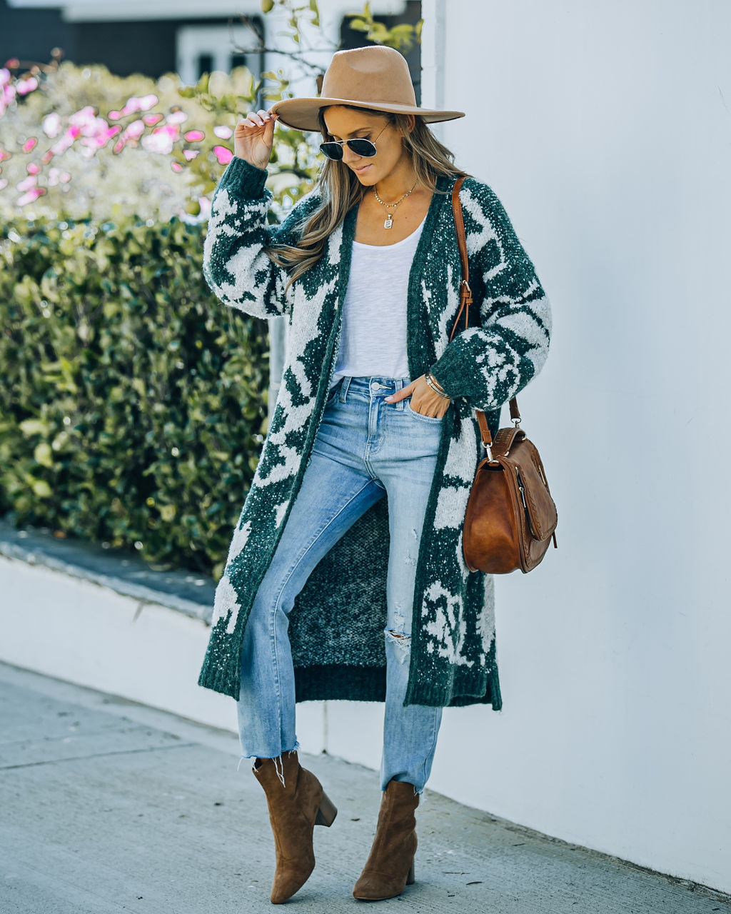 Merced Knit Duster Cardigan - Forest Green - SALE