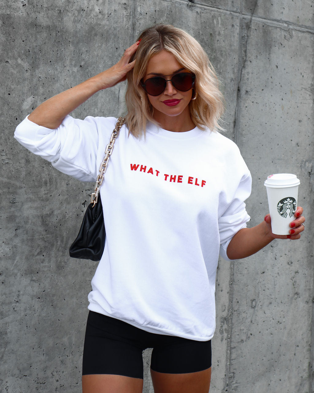 PREORDER - What The Elf Sweatshirt - White