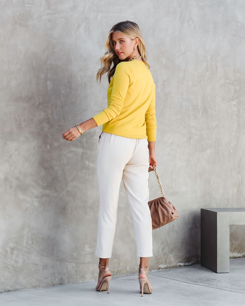 Robynn Knit Pullover Sweater - Yellow