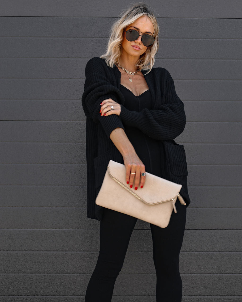 Sinclaire Cotton Pocketed Cardigan - Black