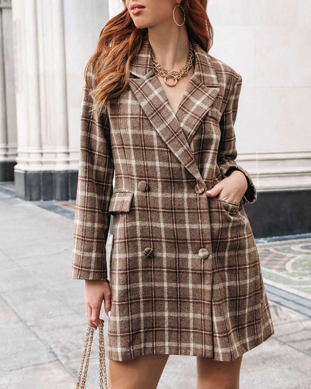 Prep Star Plaid Blazer Mini Dress
