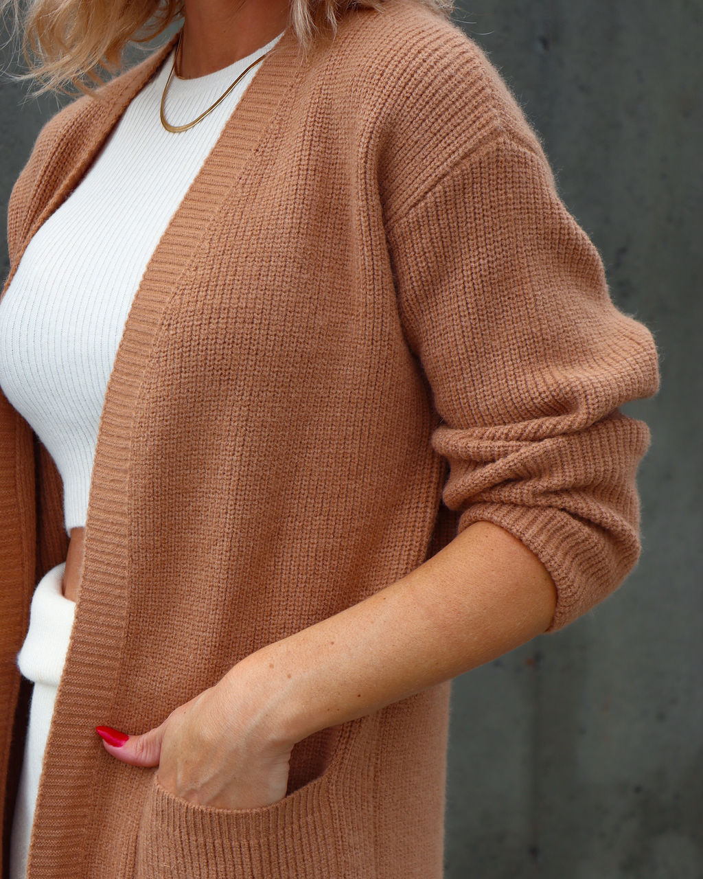 Alpine Adventures Knit Pocketed Duster Cardigan - Camel