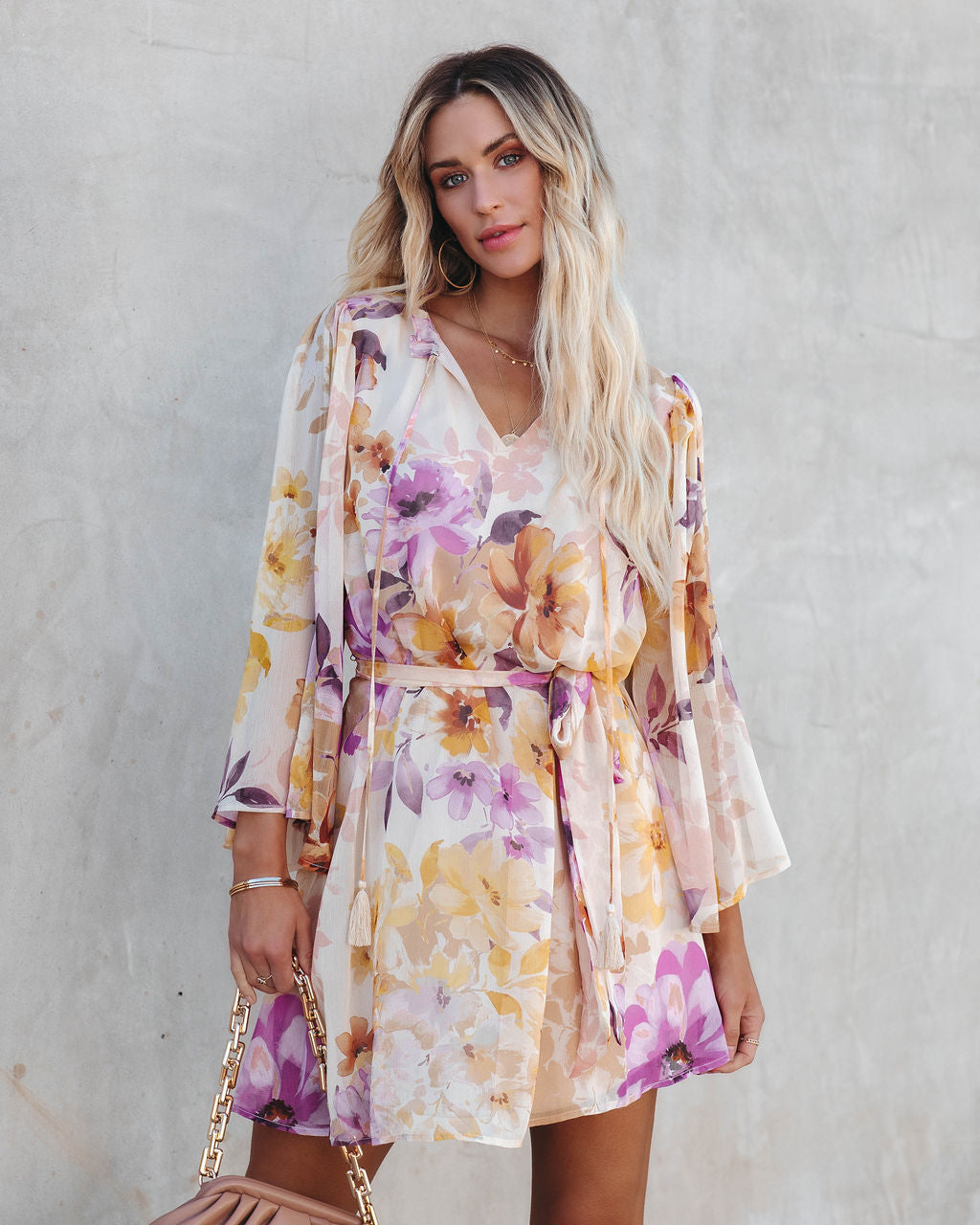 Damaya Floral Chiffon Tassel Dress - FINAL SALE