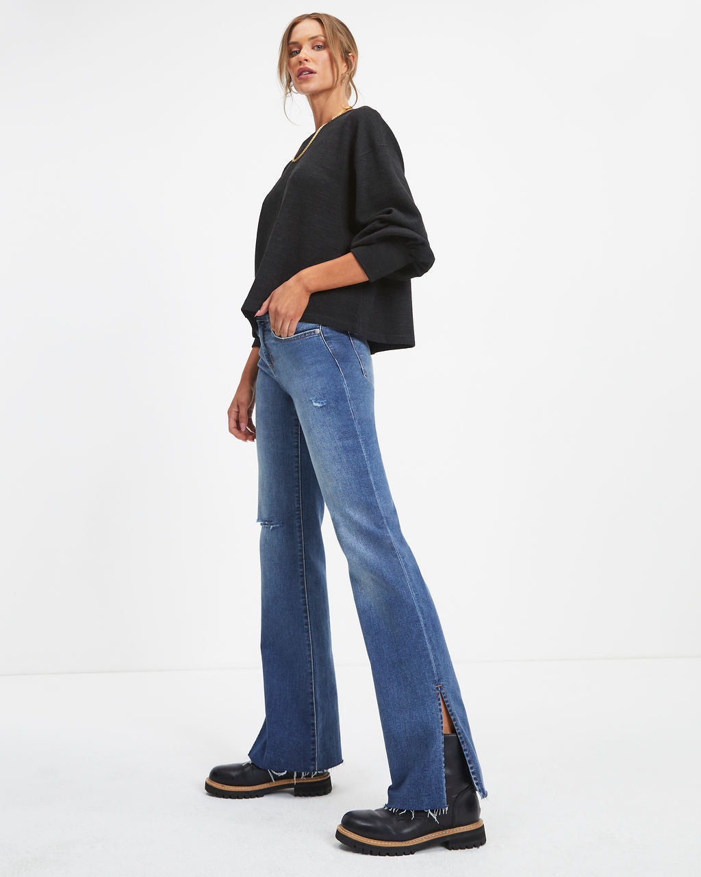 Marcela Knit Pullover Sweater - Black