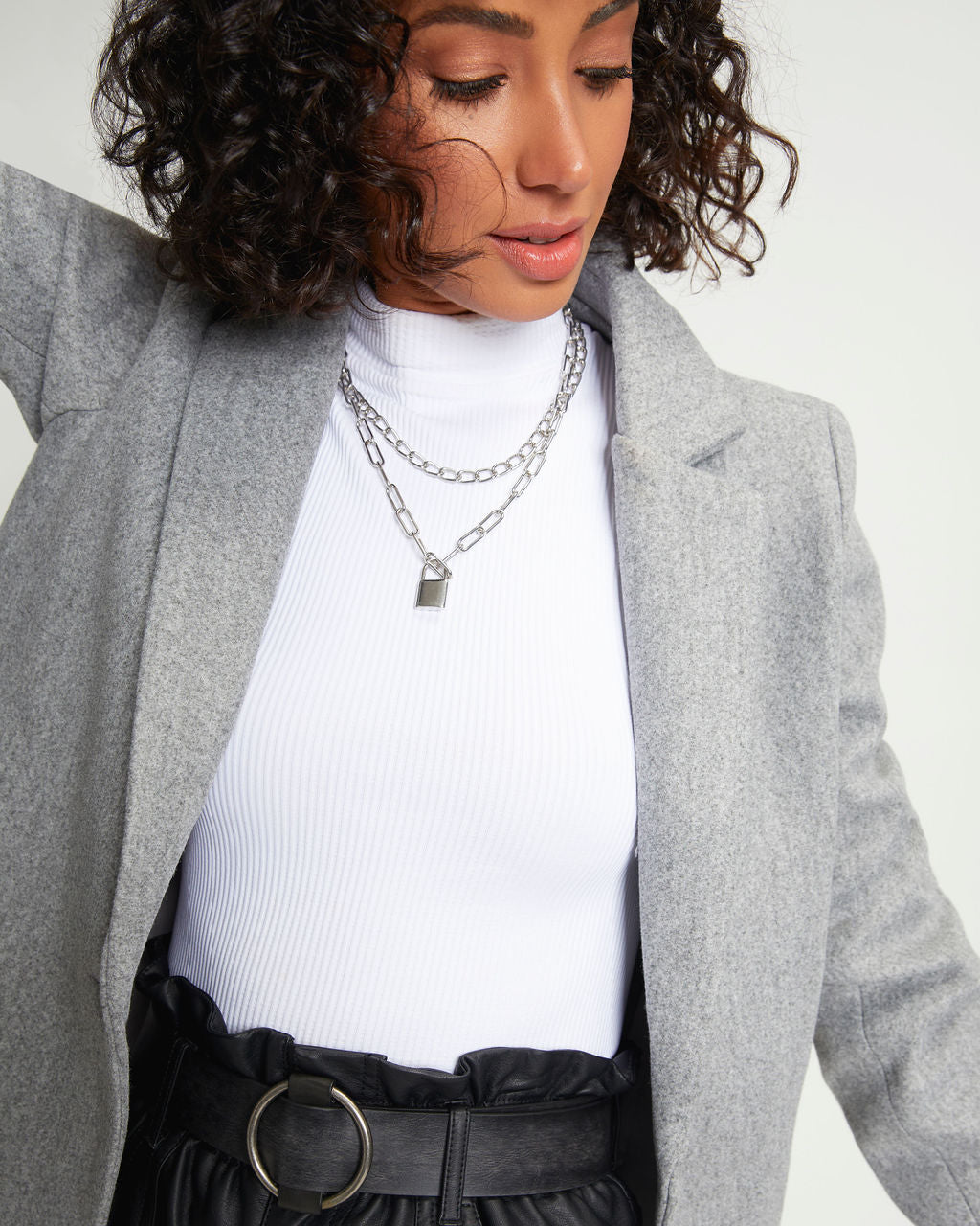 Breezy City Fall Pocketed Coat - Grey