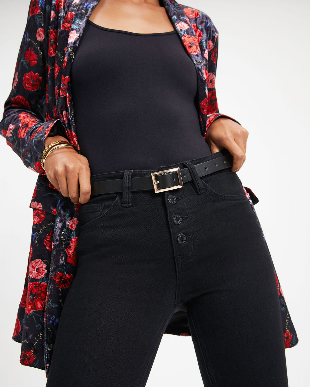 Oxford Gold Buckle Belt - Black