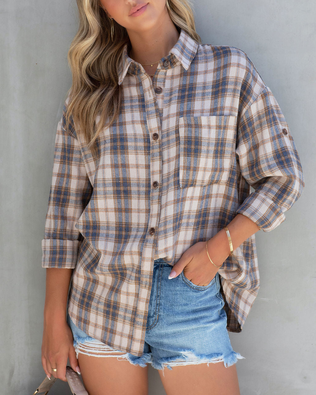 Friday Night Lights Plaid Button Down Top