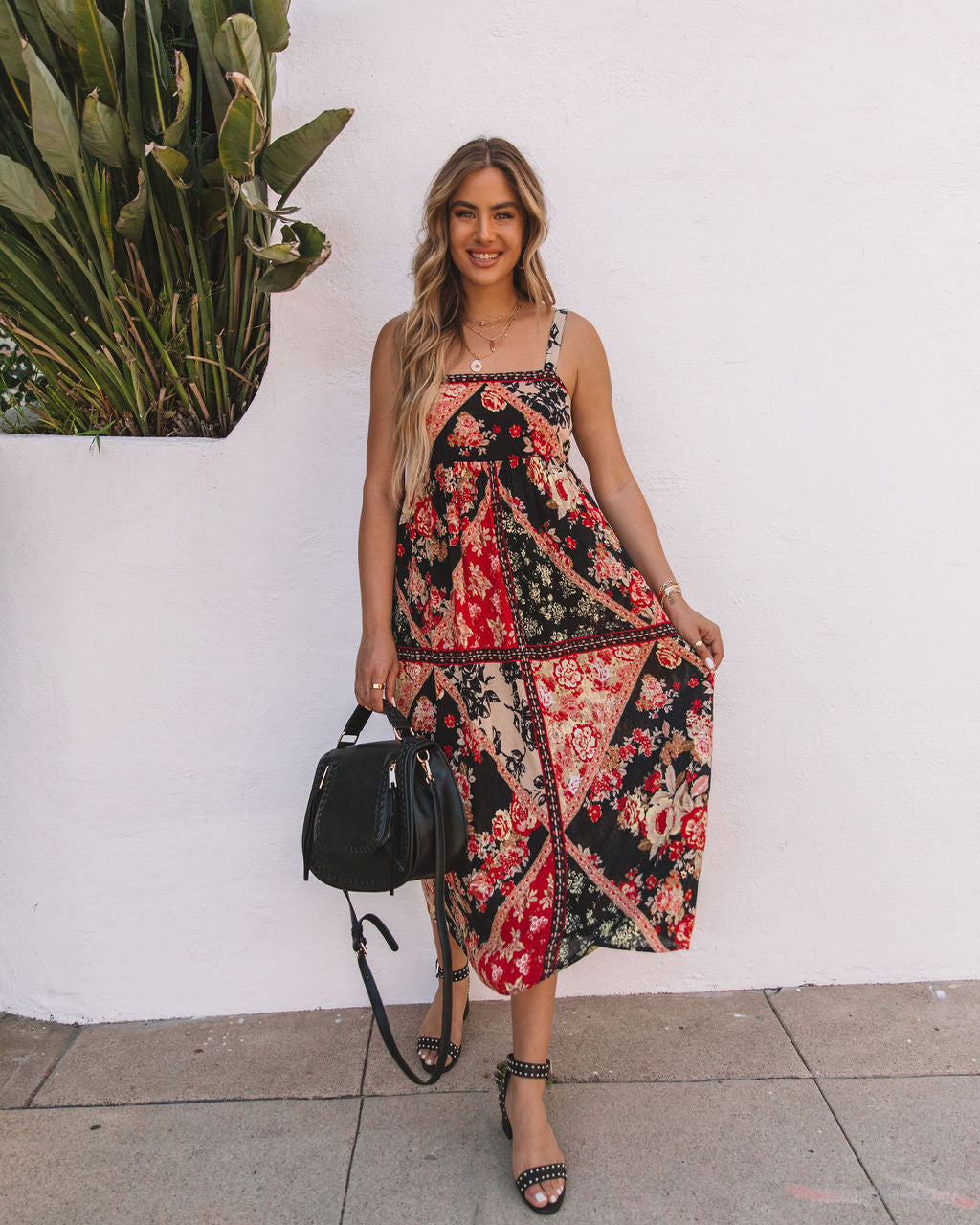 Neverland Tie Back Printed Midi Dress - FINAL SALE