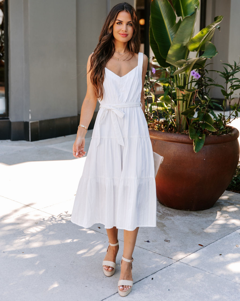 Praire Dreams Cotton Midi Dress - Off White - FINAL SALE