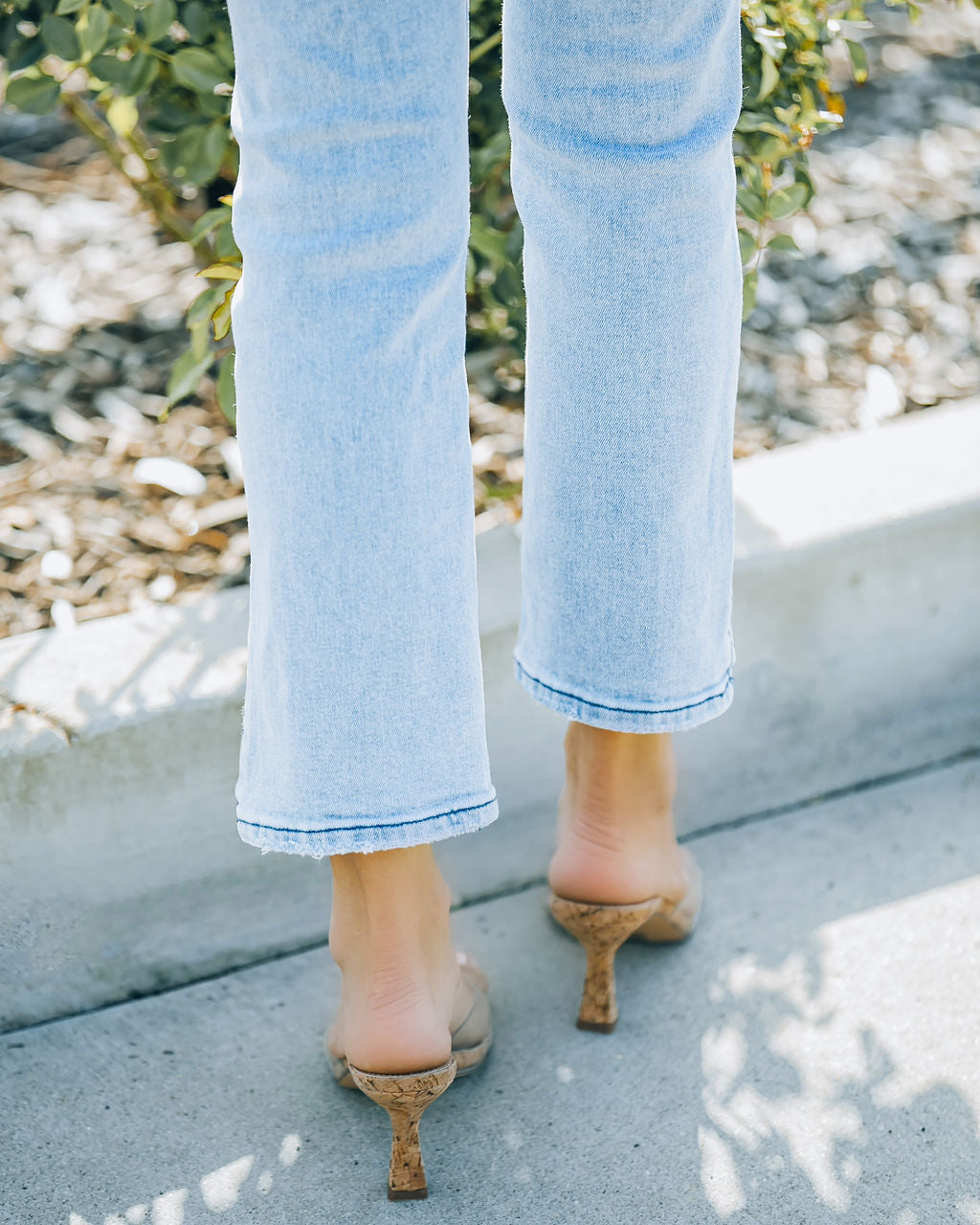 Gwyneth Clear Strap Cork Heel - FINAL SALE