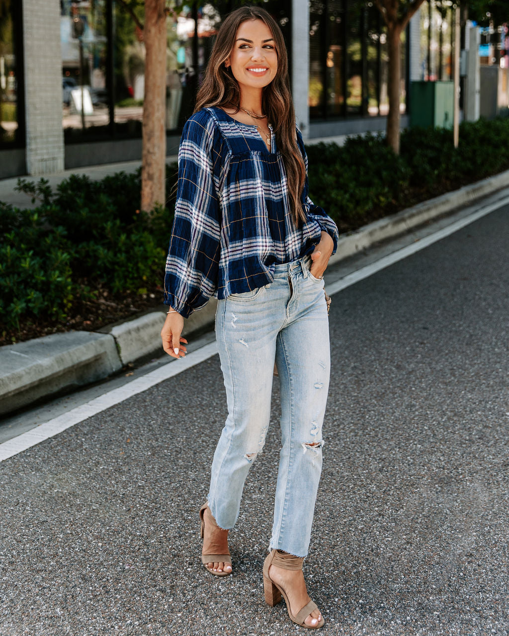 Ralphie Plaid Cotton Babydoll Top - FINAL SALE