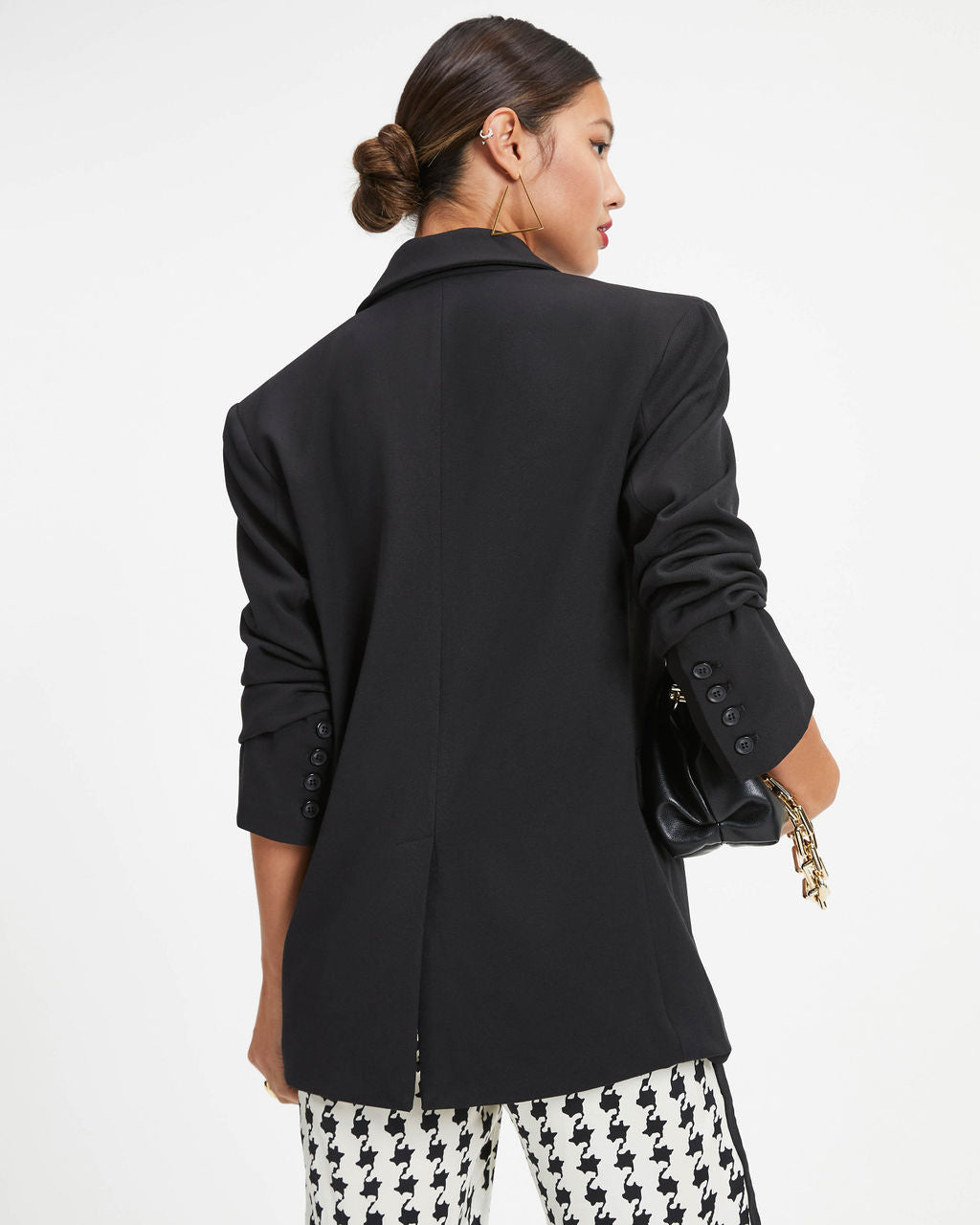 She Knows It All Pocketed Blazer - Black