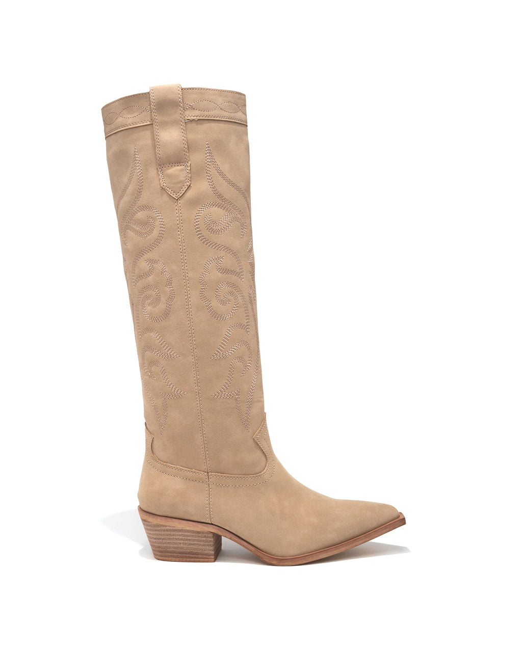 Carolina Western Faux Leather Boots - Sand