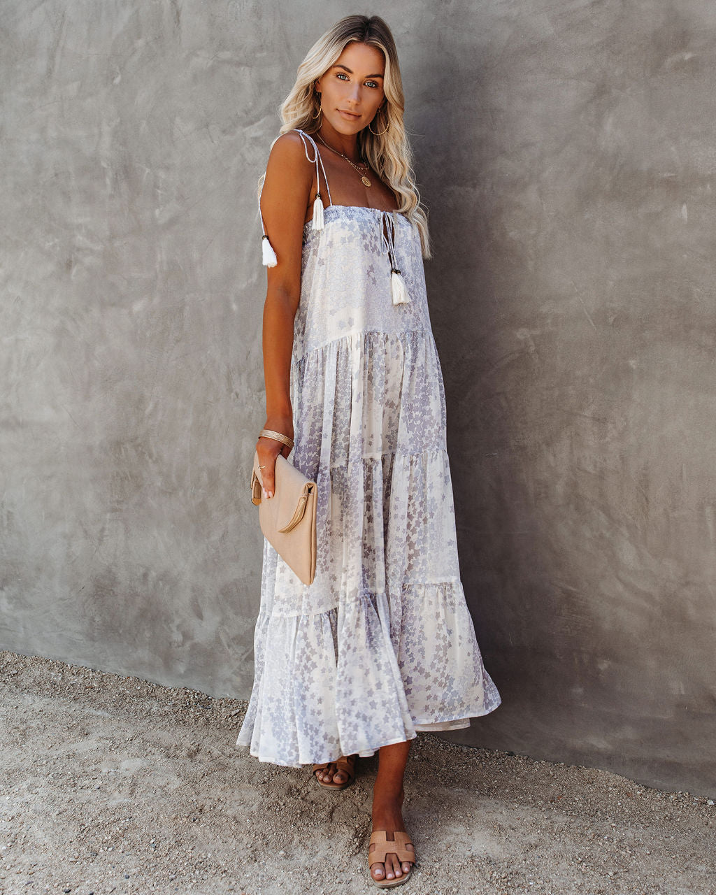 Lights Down Low Tiered Tassel Midi Dress - FINAL SALE