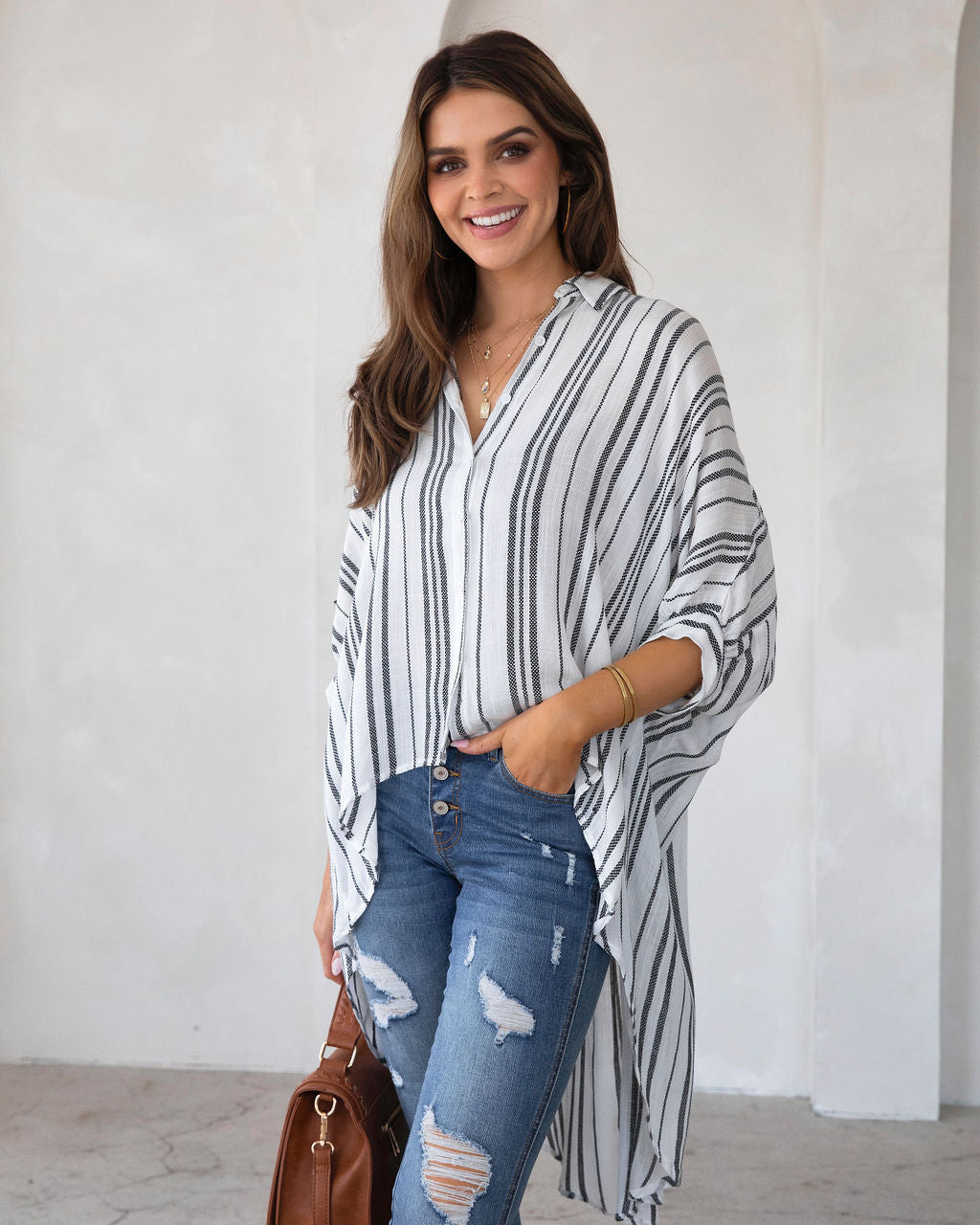 Michelle Lightweight High Low Top - FINAL SALE