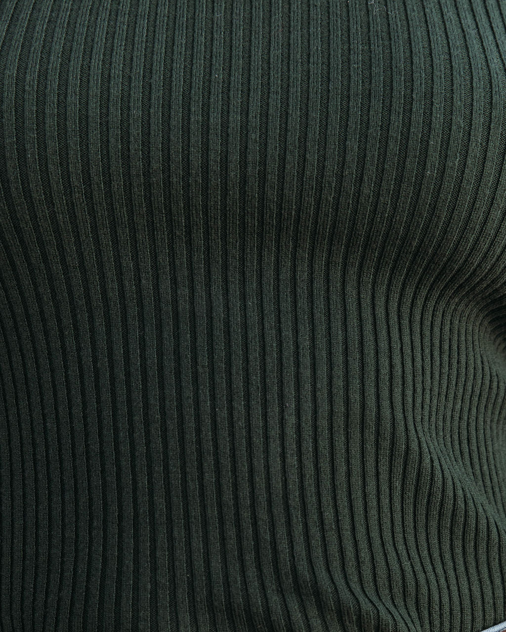 Naomi Ribbed Mock Neck Long Sleeve Top - Hunter Green