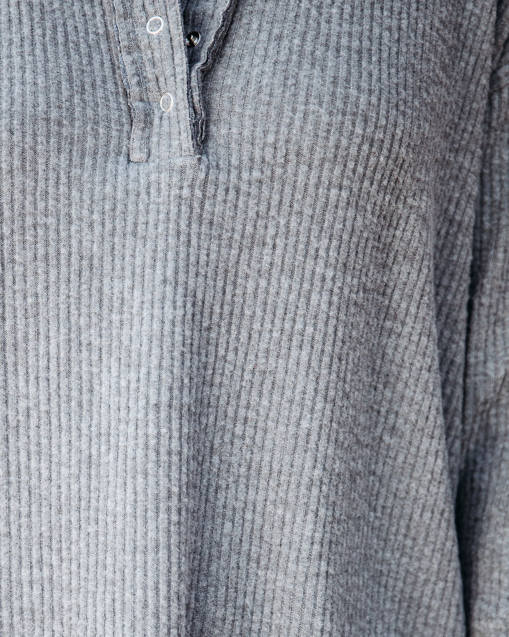 Andria Soft Ribbed Henley Top - Charcoal