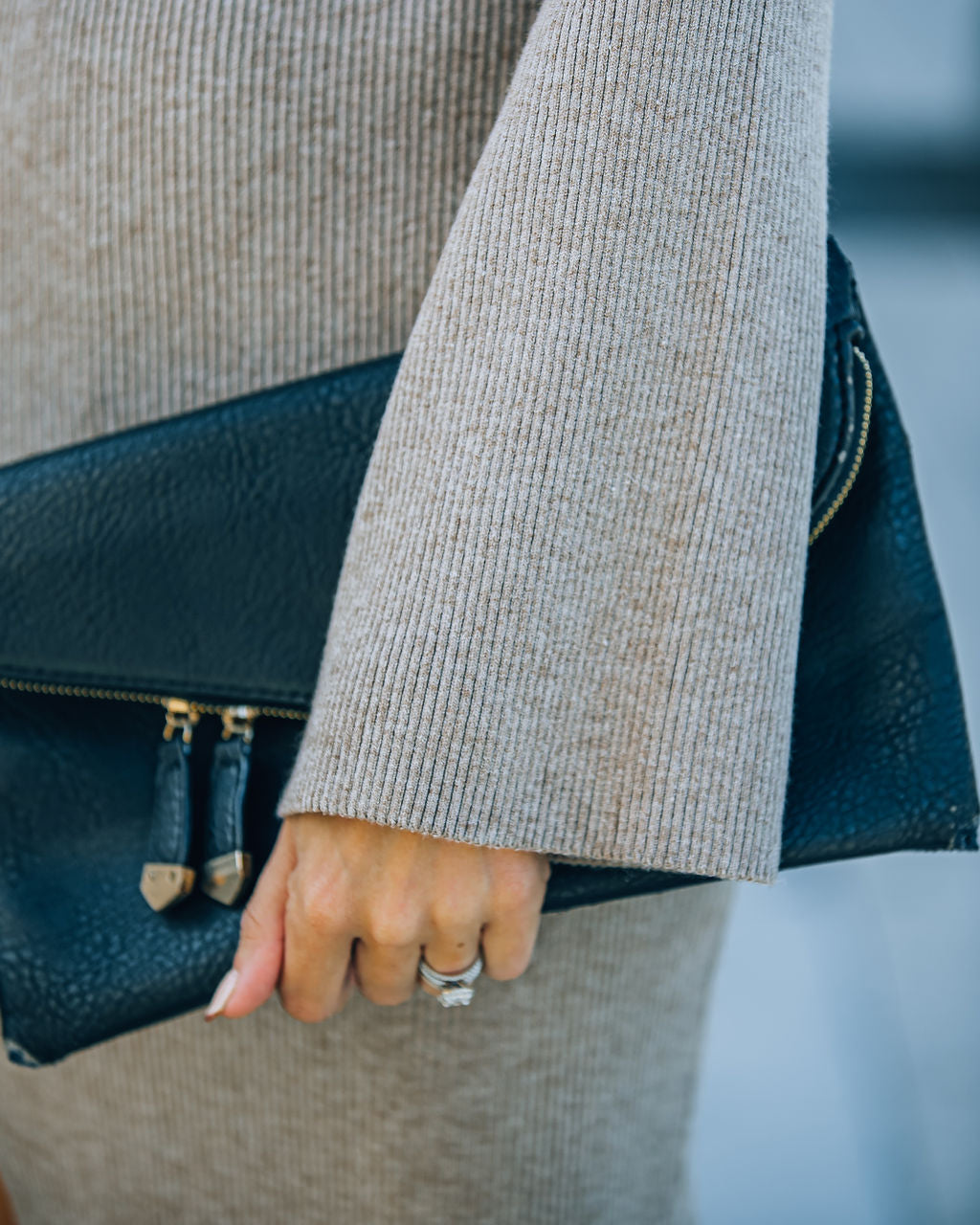 Broadway Ribbed Knit Midi Dress - Mocha - SALE