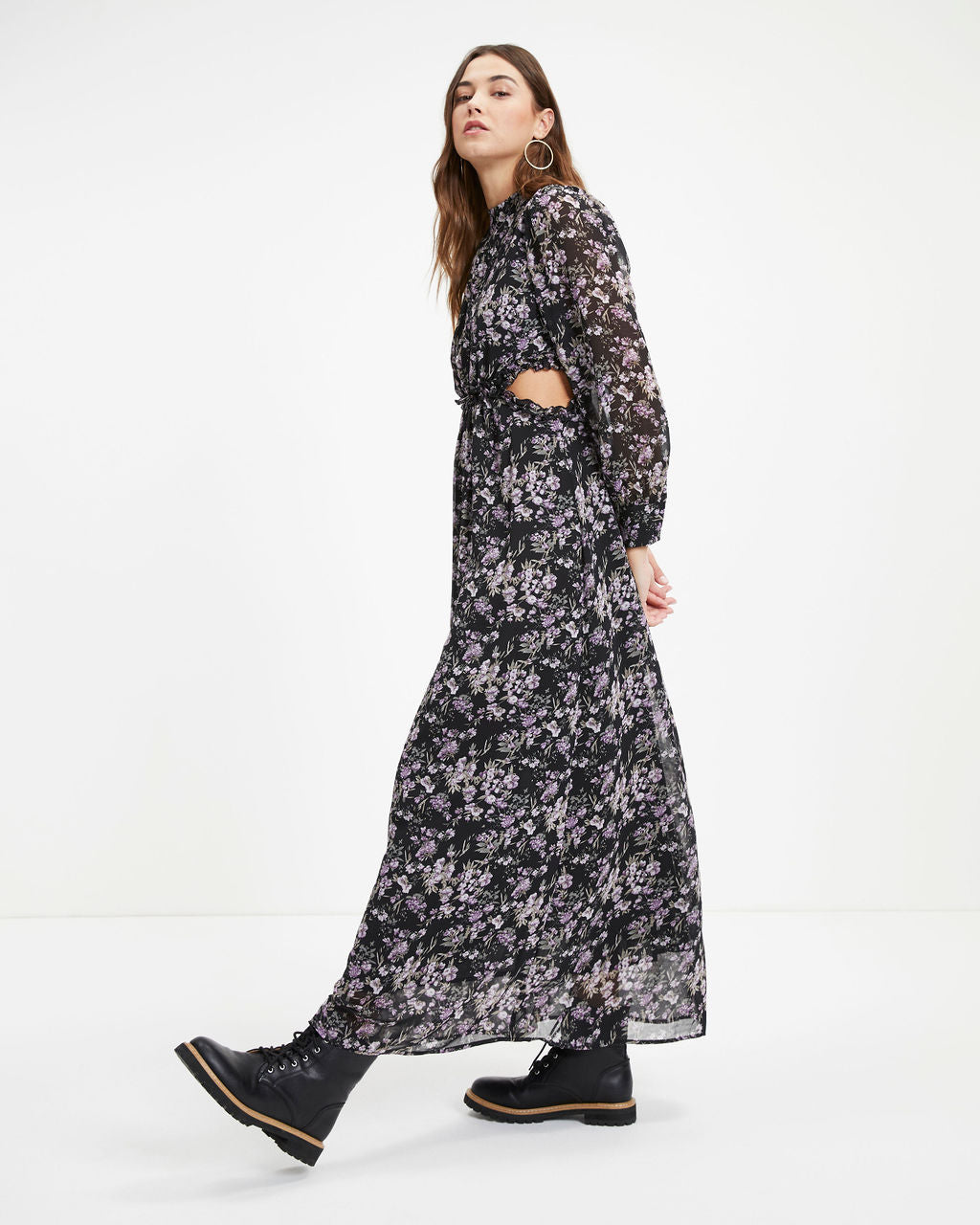 Making Dreams Come True Floral Cutout Maxi Dress - FINAL SALE
