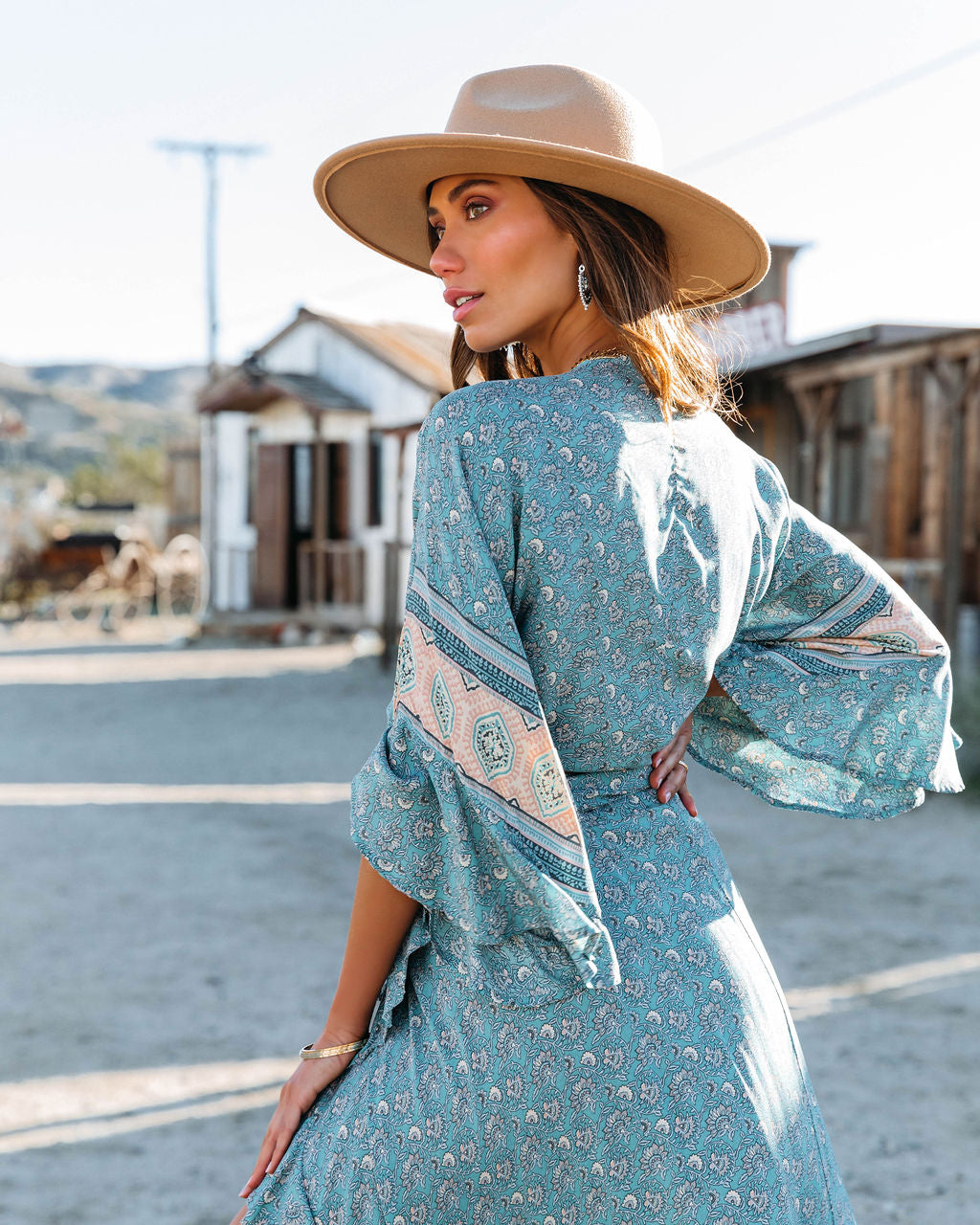 Theros Printed Tie Front Crop Top