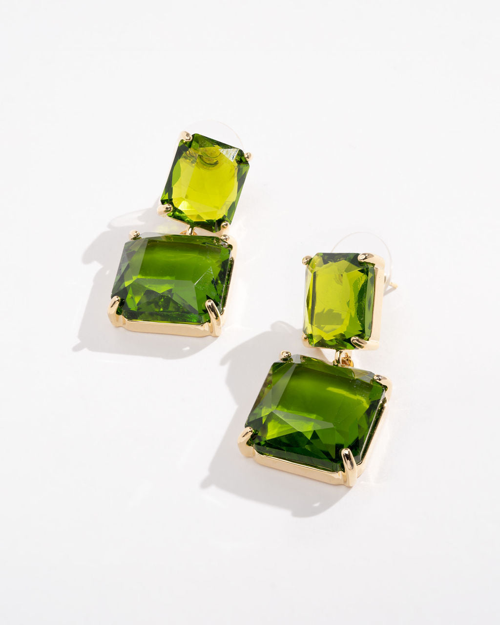 Glam Lifestyle Gem Drop Earrings - Green