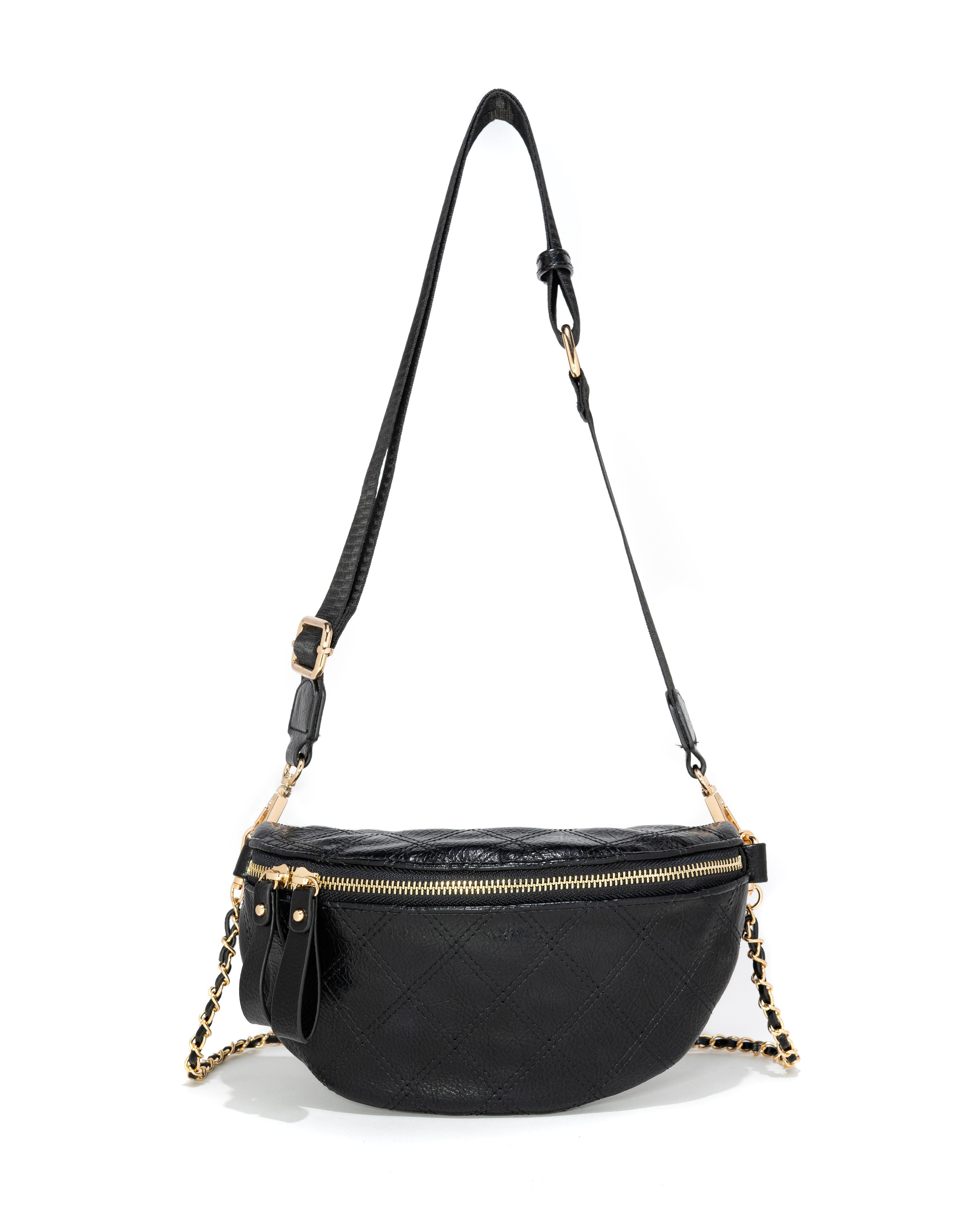 Jenny Faux Leather Belt Bag - Black