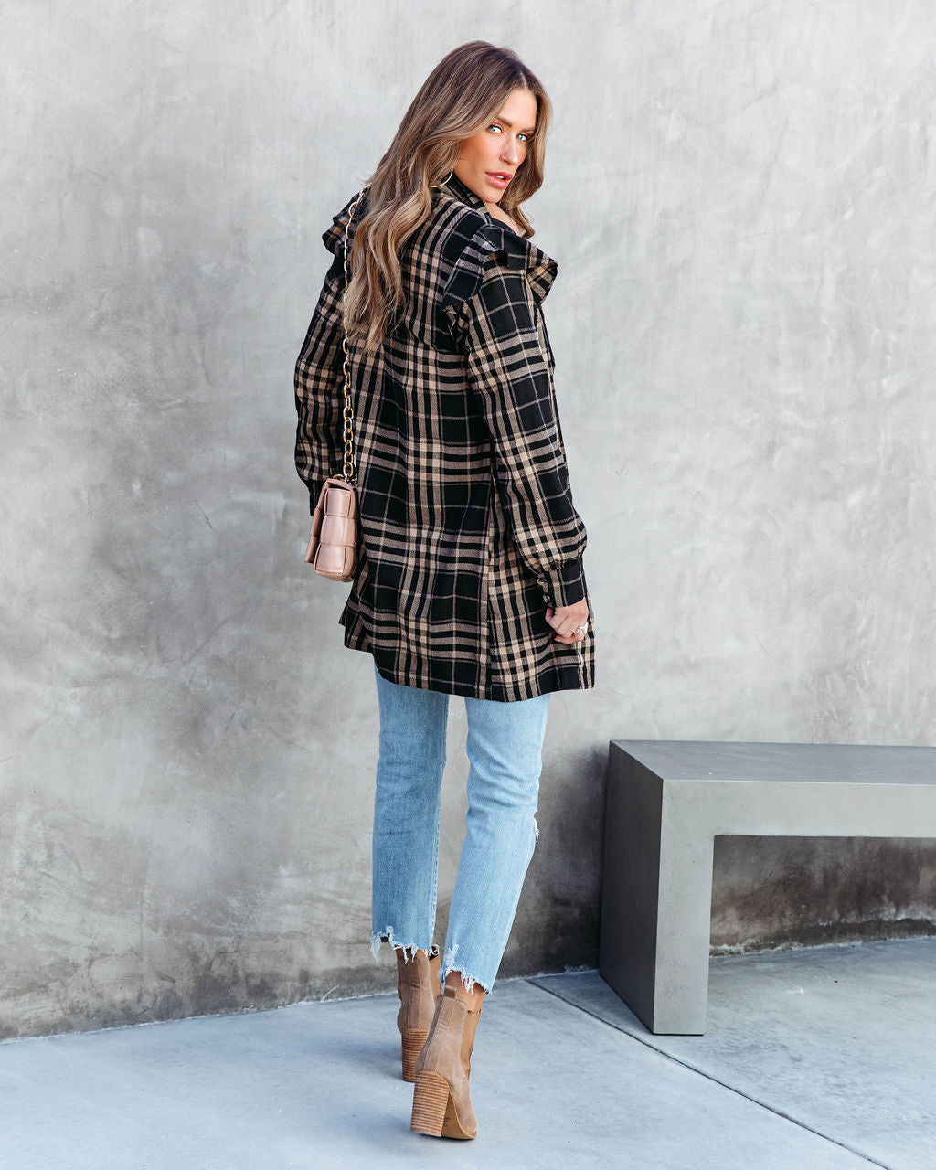 Matilda Plaid Lightweight Pocketed Jacket