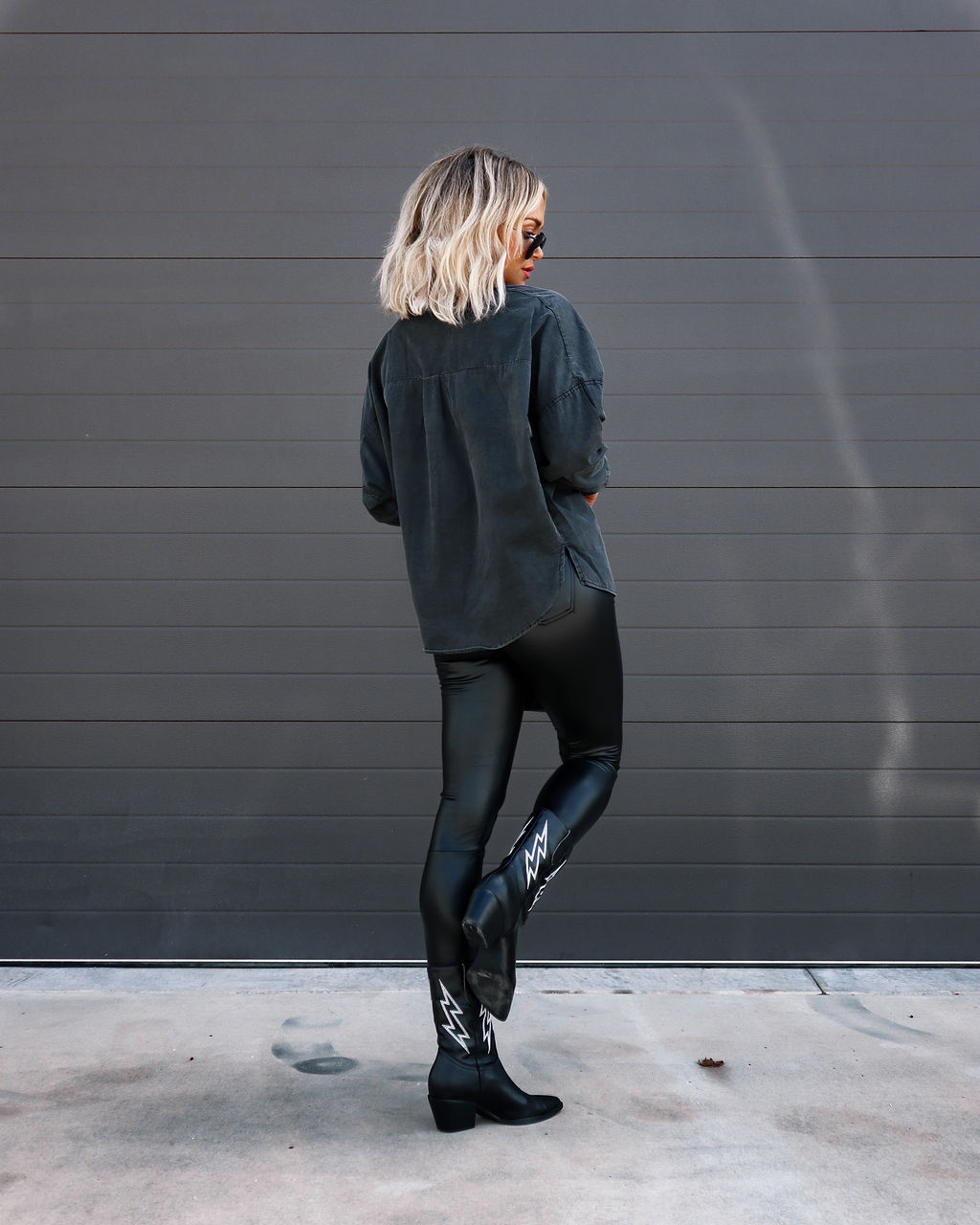 Surplus Cotton Collared Button Down Top - Washed Black