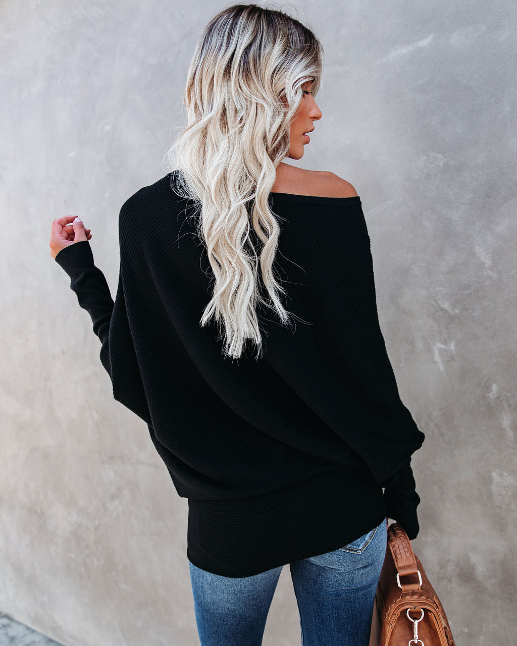 All That Ribbed Cashmere Blend Sweater - Black