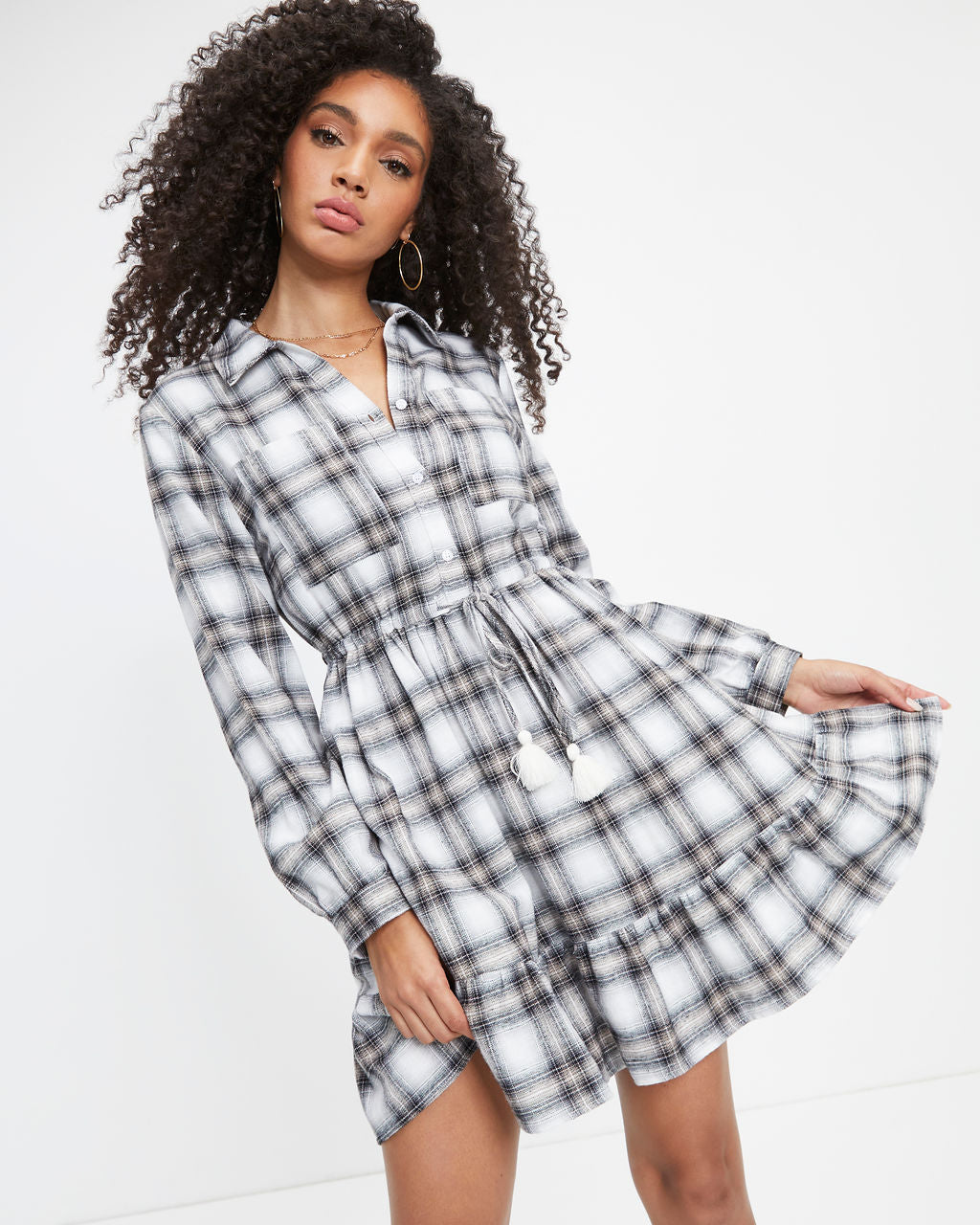 London Town Plaid Mini Dress