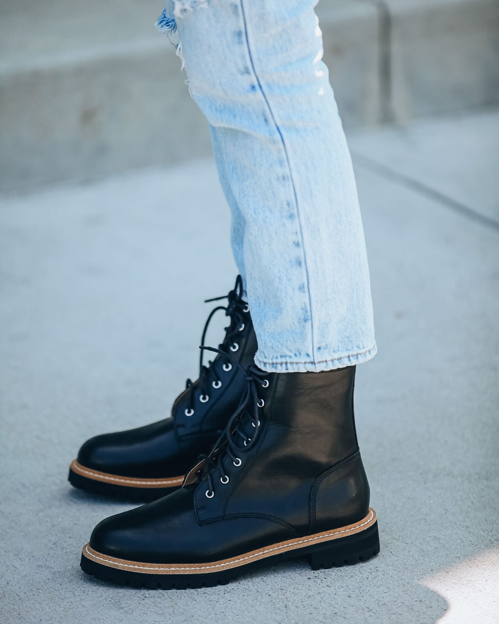 Brycen Faux Leather Lace Up Boot