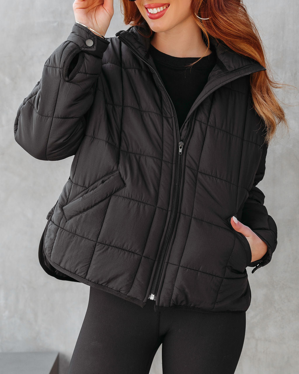 Hunter Quilted Pocketed Jacket - Black