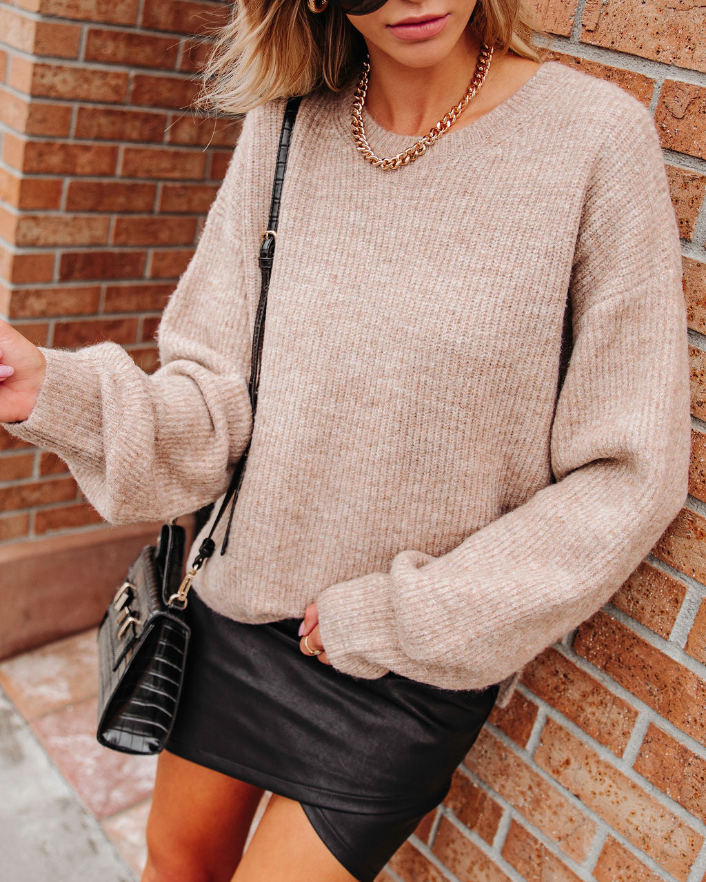 Sunday Morning Feeling Knit Sweater - Taupe - SALE