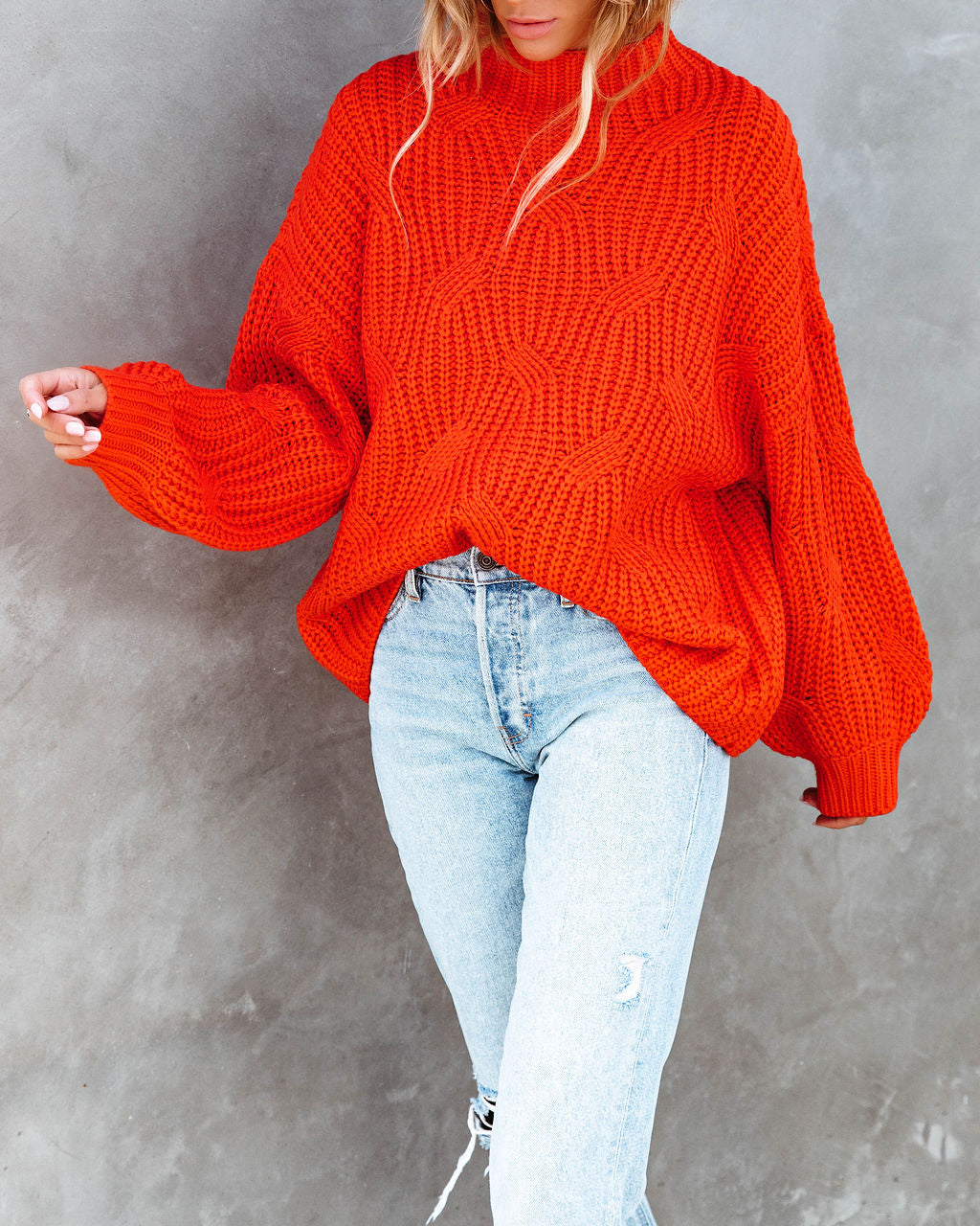 Windy City Knit Sweater - Orange