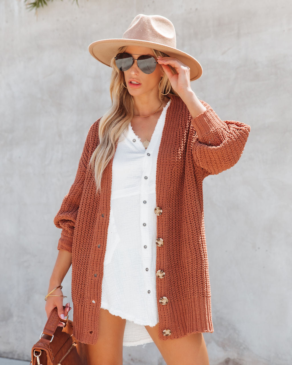 Stay Cozy Knit Cardigan - Camel