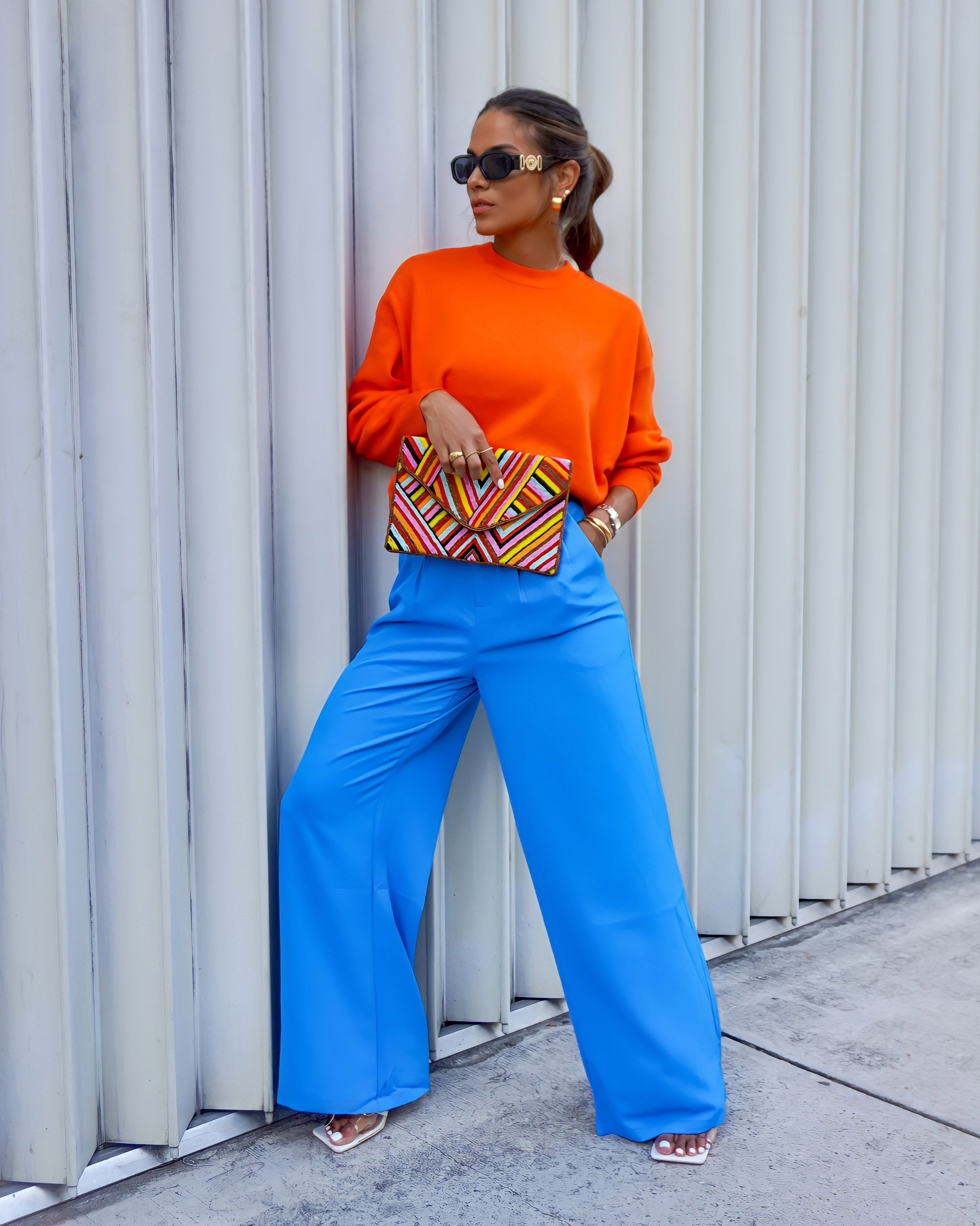 Sarna Dolman Knit Sweater - Orange - SALE