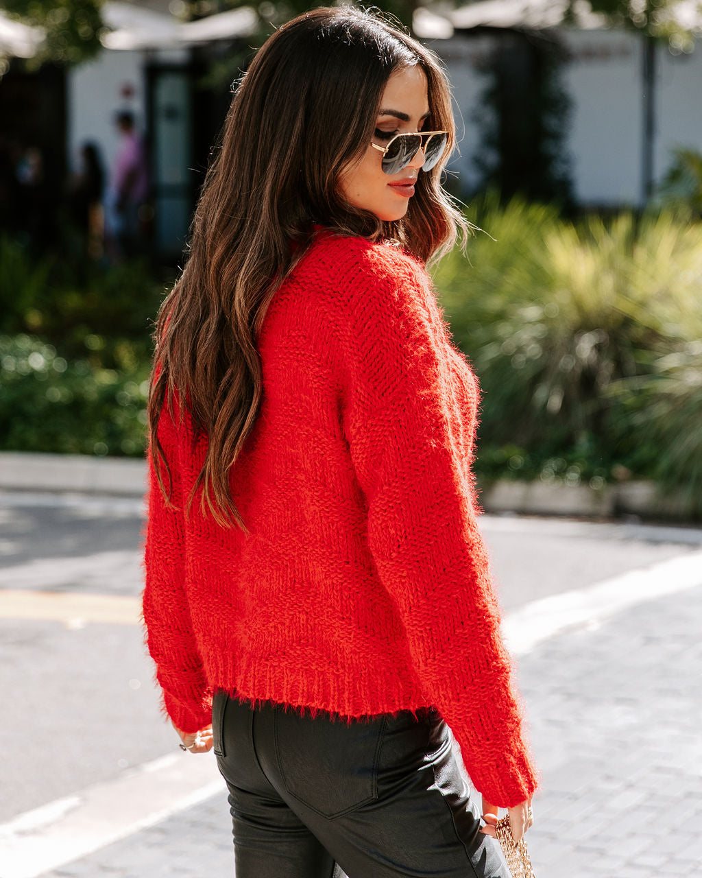 Doris Knit Pullover Sweater - Red