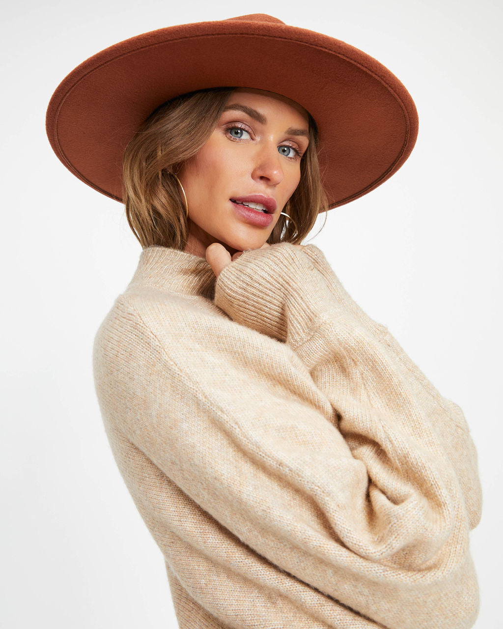 Susana Mock Neck Pullover Sweater - Oatmeal