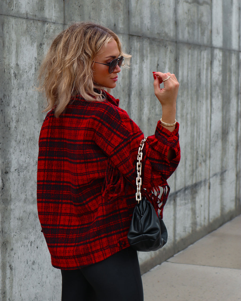 Robynn Plaid Jacket - Red