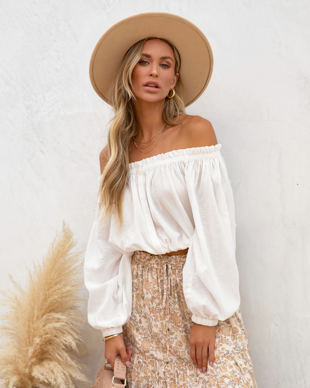 Catching Rays Cotton Off The Shoulder Top - White - SALE