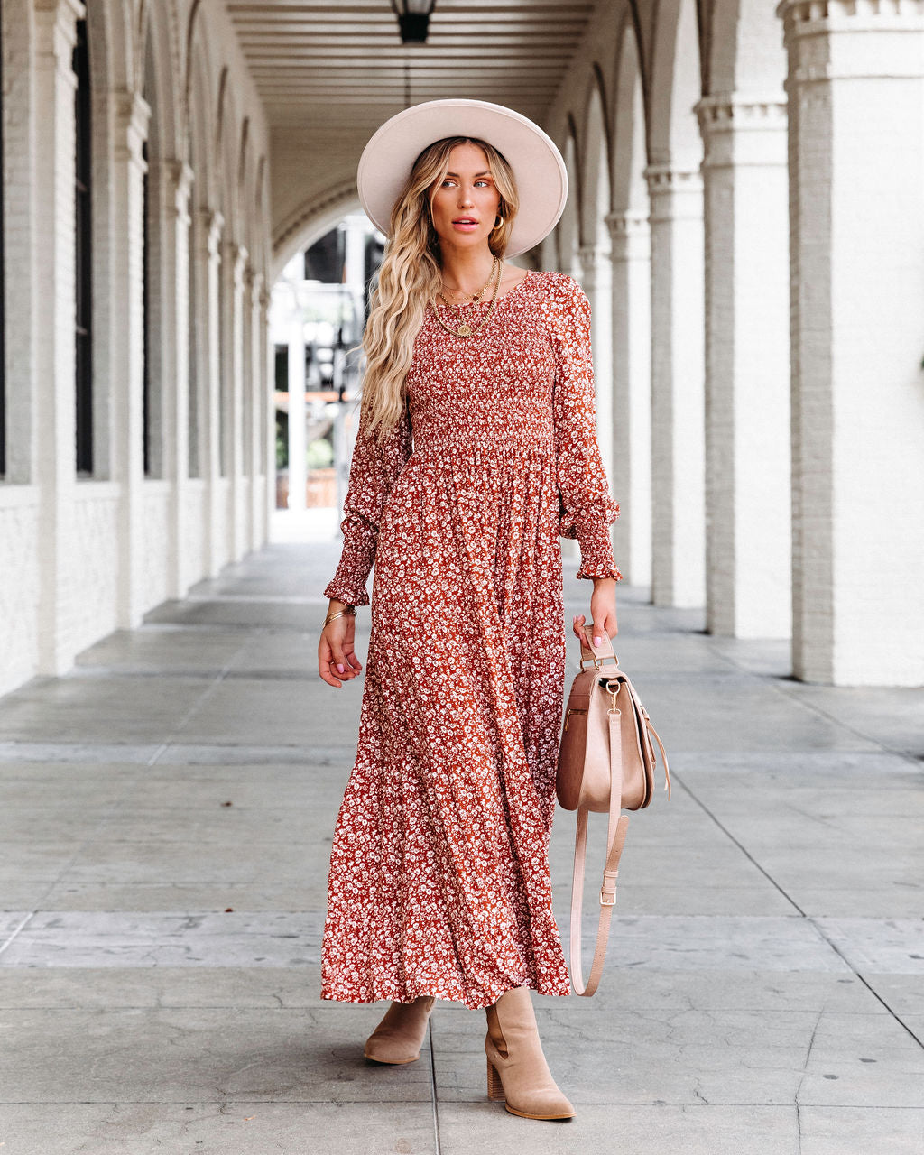 Justina Floral Smocked Maxi Dress