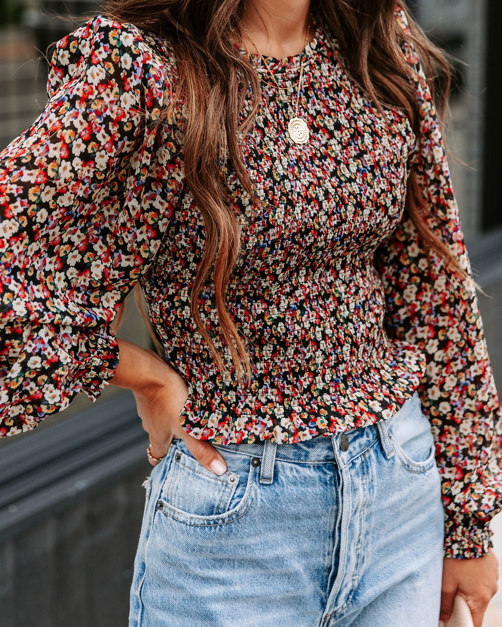 Sweet Escape Floral Smocked Crop Top
