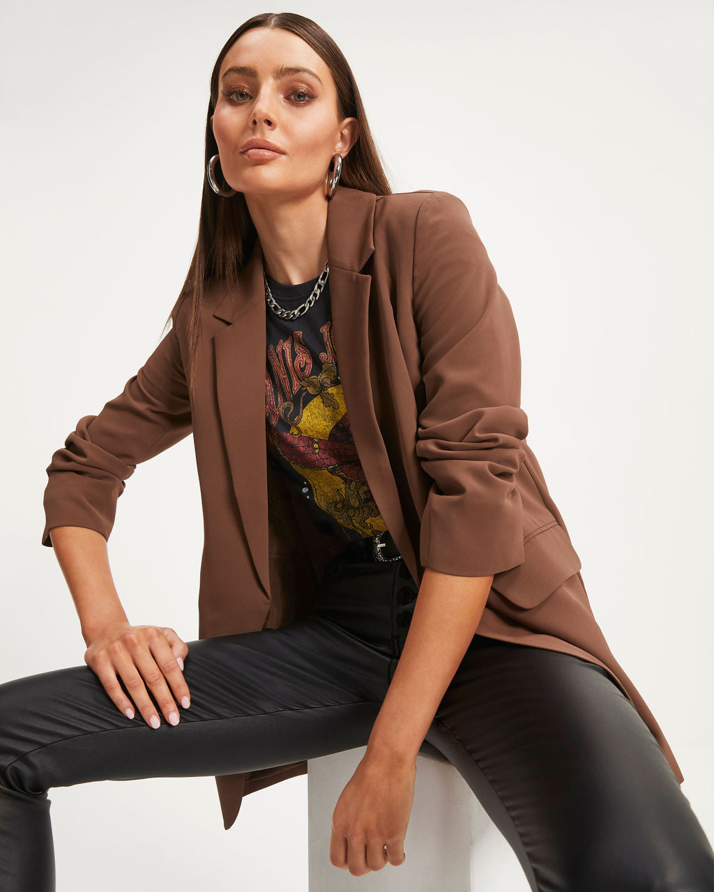 Start Of Something New Pocketed Blazer - Mocha