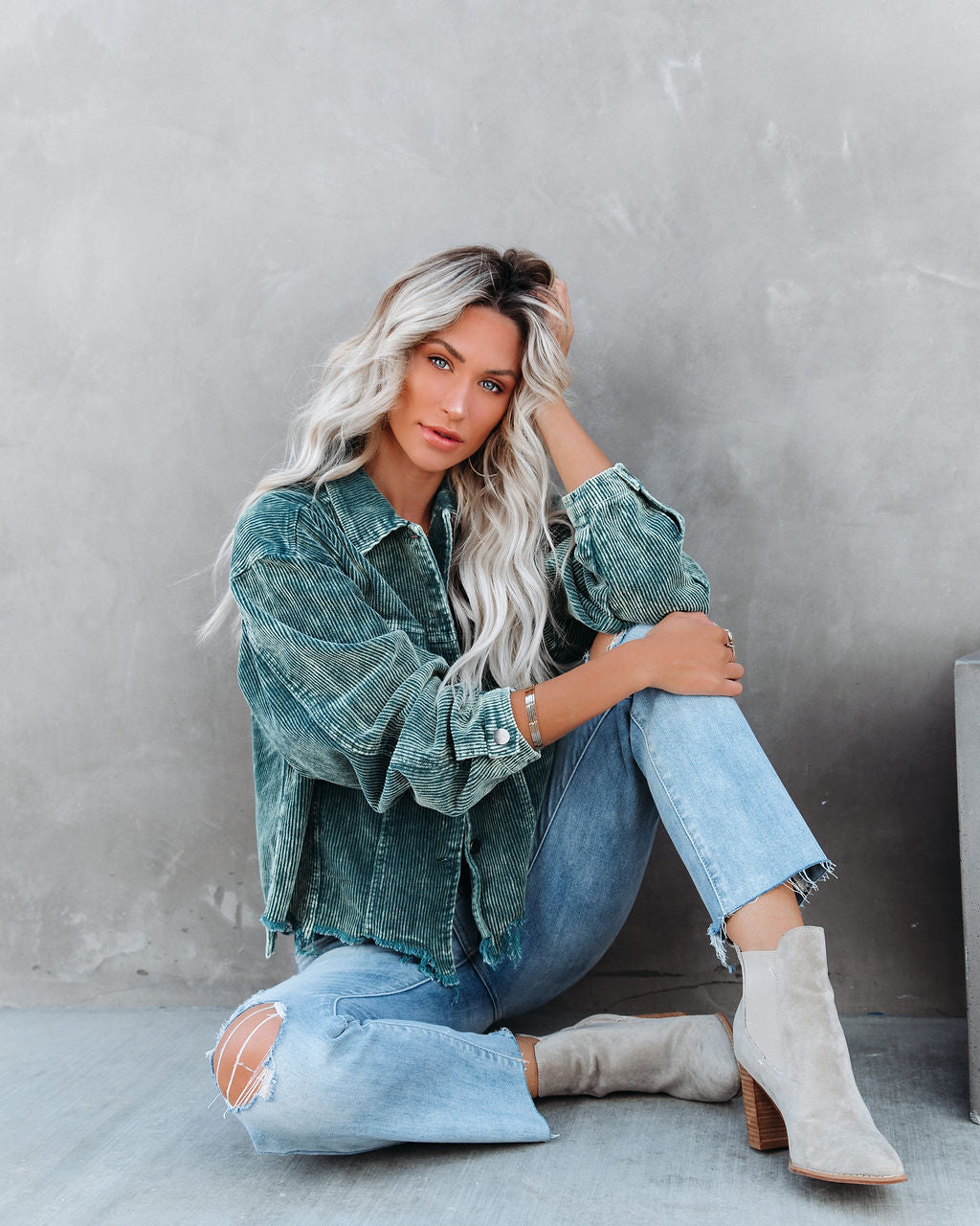 Paddington Distressed Cotton Corduroy Jacket - Hunter Green