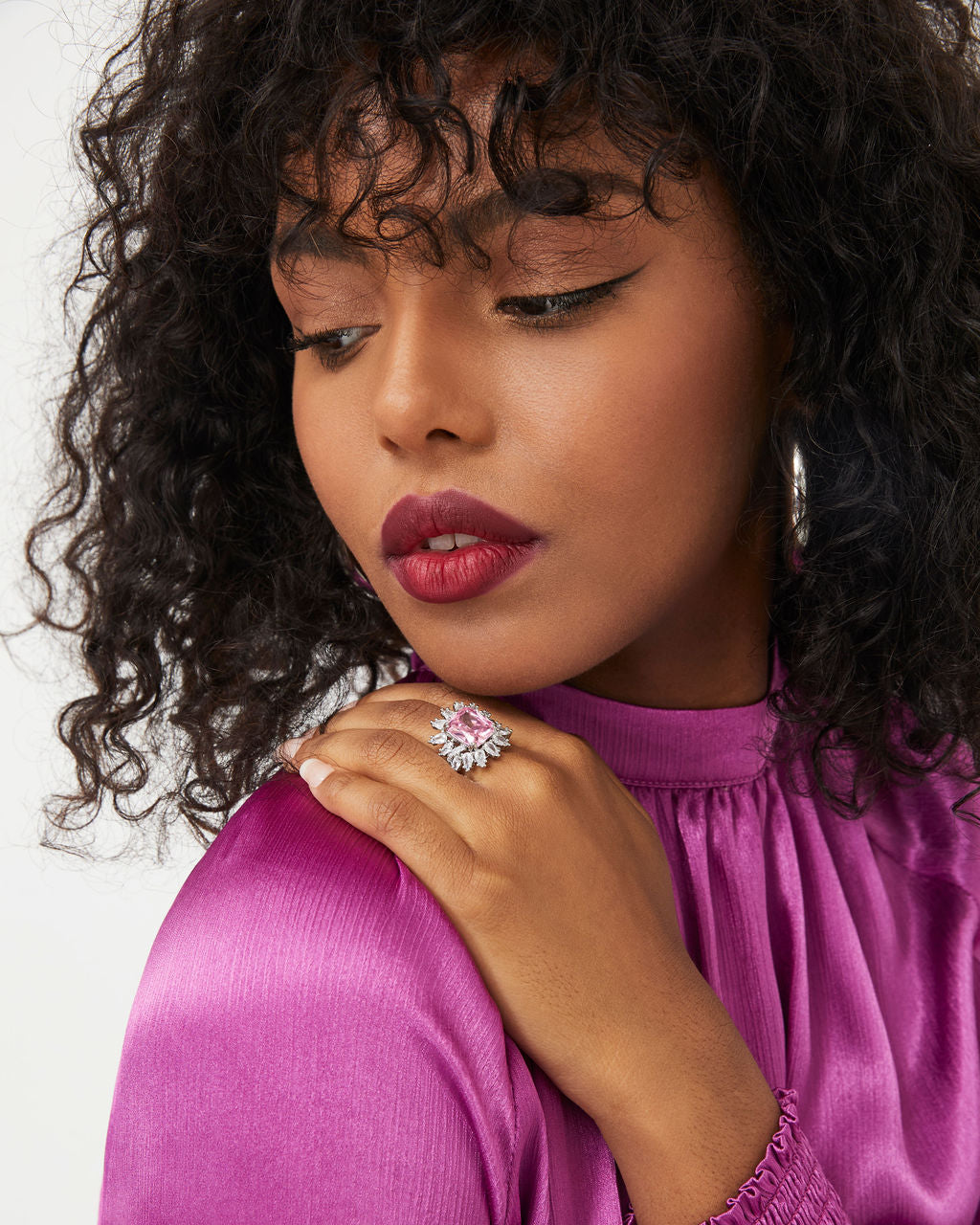Lovey Dovey Crystal Burst Ring - Pink