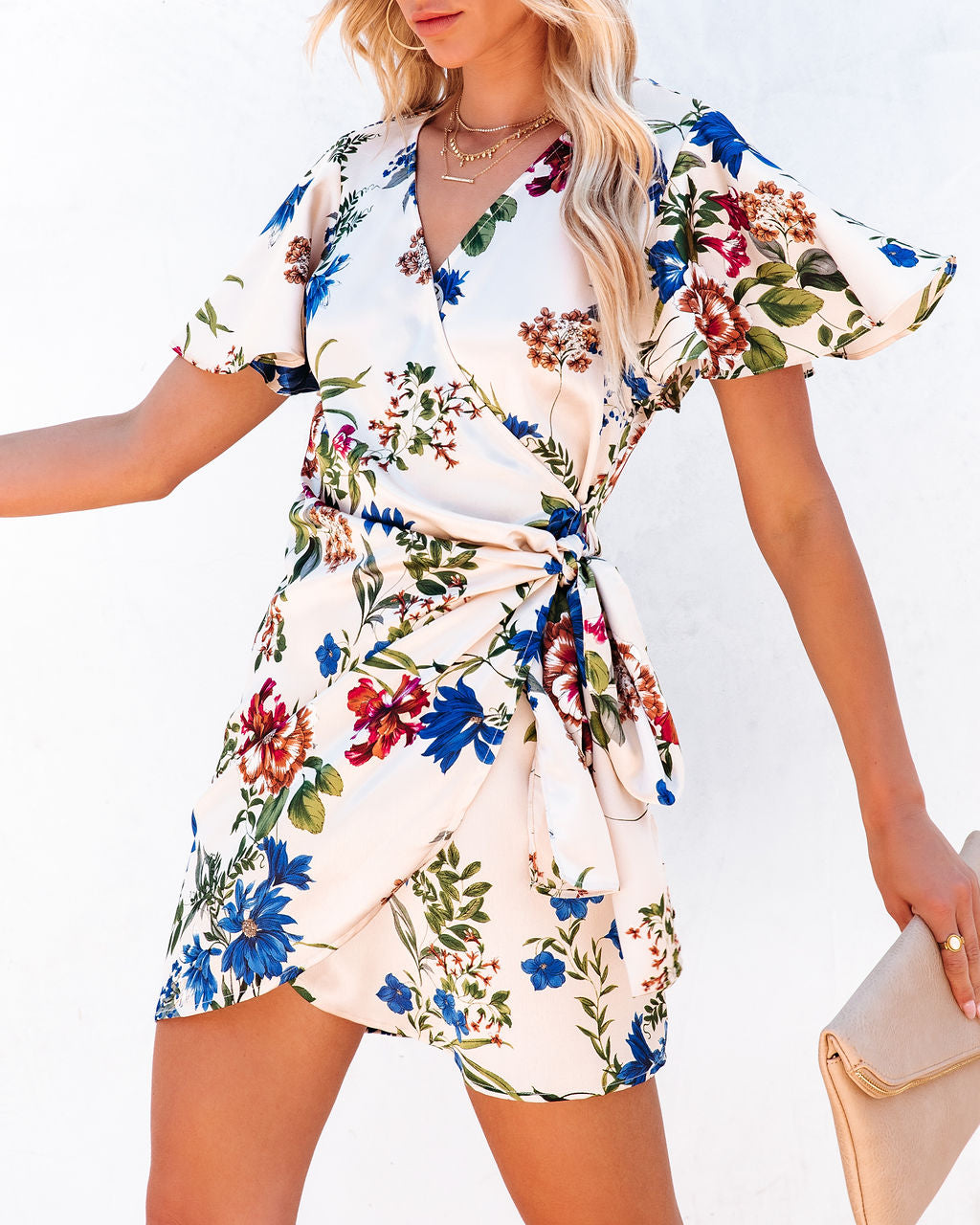 Sweetest Summer Floral Wrap Mini Dress - FINAL SALE