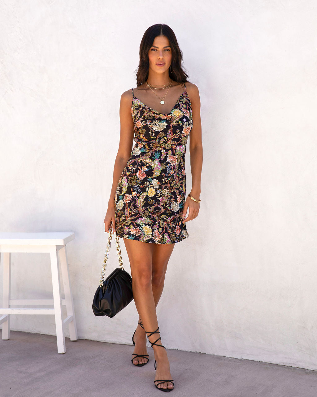 Giuseppina Paisley Satin Slip Mini Dress - FINAL SALE