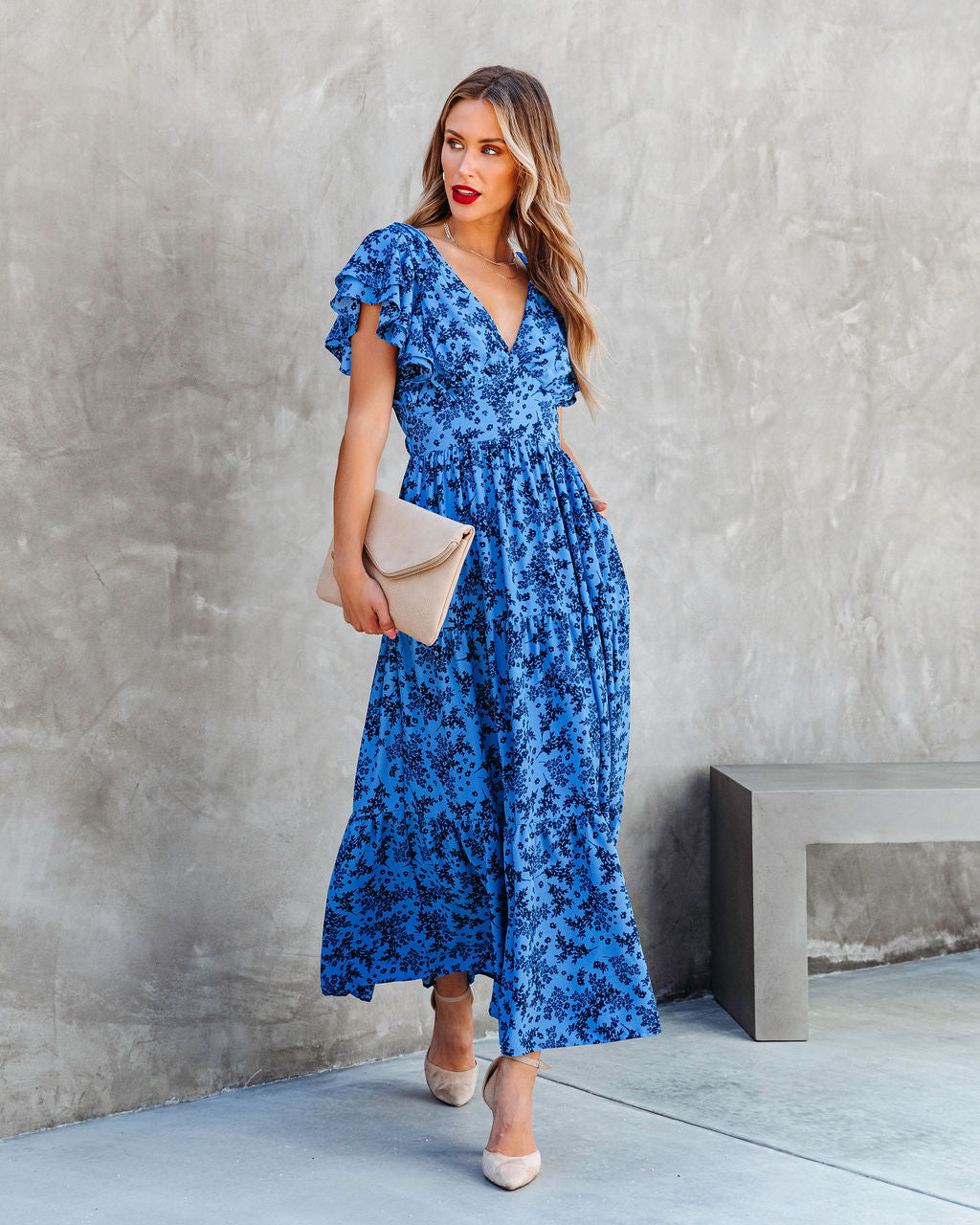 Perfect Pick Pocketed Floral Midi Dress