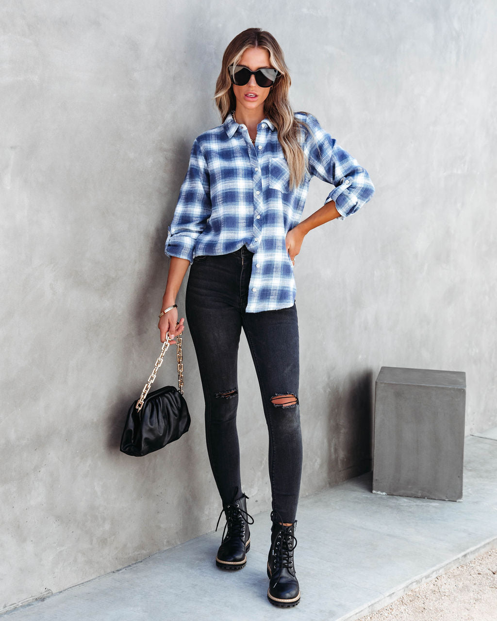 Talk Plaid To Me Button Down Top